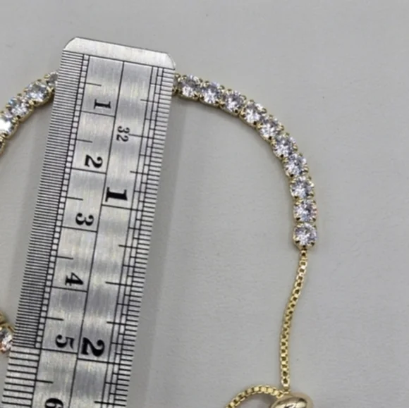 Swarovski Crystal Elements Gold Slide Bracelet Made w Swarovski Crystals Prom - Picture 4 of 4